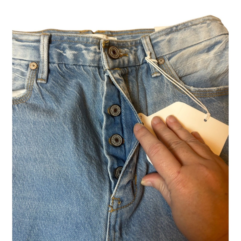 Kancan‎ Jeans Womens 30 90s Flare Wide Leg Distressed Hem Light Wash High Waist - Picture 2 of 11